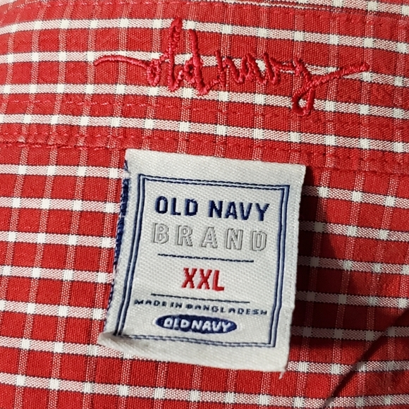 Vintage Old Navy Womens Plaid Button Down Shirt Red White Size XXL - Picture 6 of 7